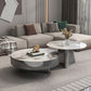 Round Slate Coffee Cocktail Table Pedestal Coffee or End Table with Storage Clearhalo 'Coffee & Accent Tables' 'Coffee Tables' 'coffee_tables' 'furn' 'furn_coffee_tables' 'Furniture' 'Living Room Furniture' 1200x1200_b89a0d98-257f-4891-8433-f44f9d8d9eff