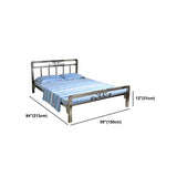 Letto moderno in acciaio argento letto rettangolare standard con gambe metalliche
