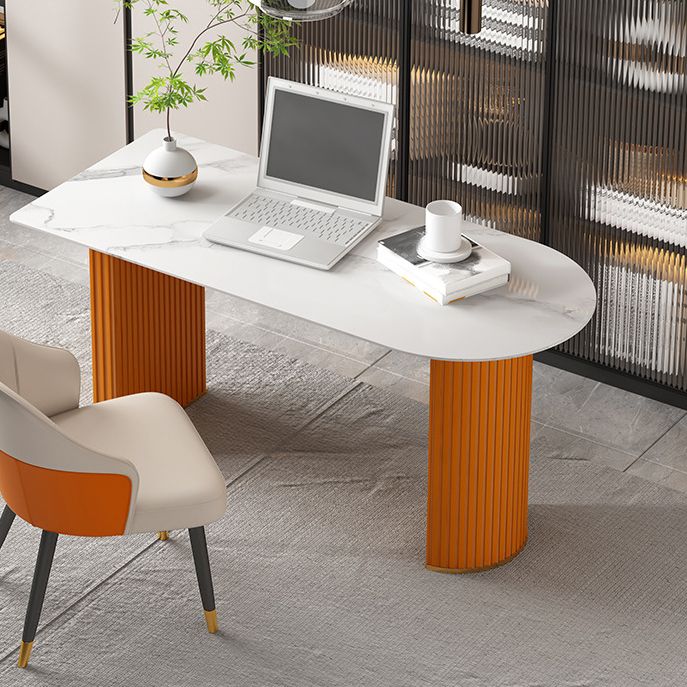 Glam Home Writing Desk Stone 23.6 "Brede kantoorbureau met benen