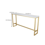 Glam Style Rectangle Bar Table Faux Marble Bar Dining Table for Living Room
