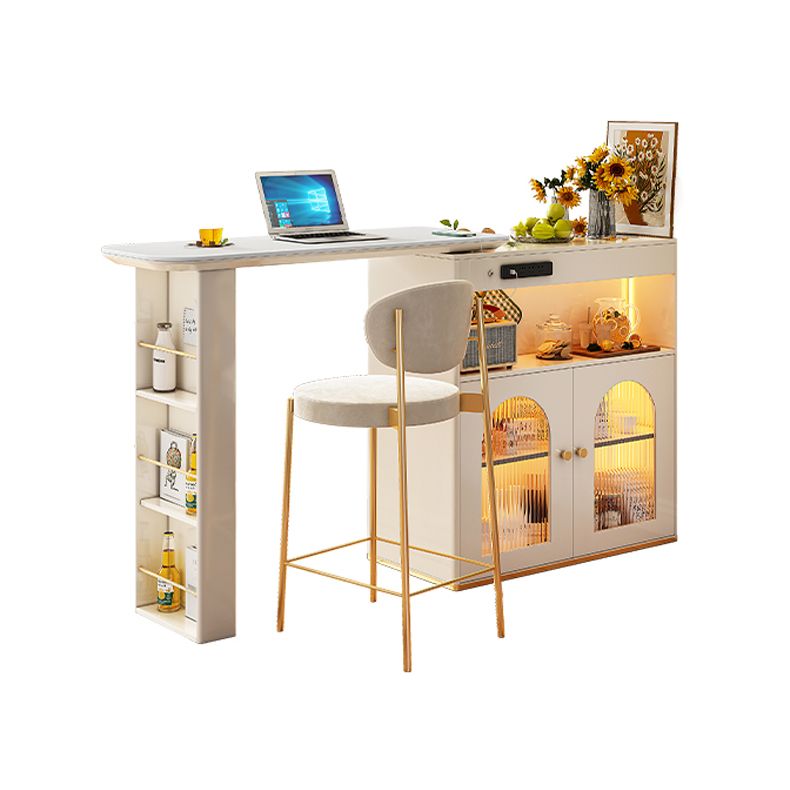 1/2/3 pezzi da banco altezza pub set contemporaneo bianco per sala da pranzo