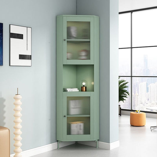 15.75" L * 15.75" W Storage Cabinet with Shelf and Glass Doors Triangle Cabinet Clearhalo 'Cabinets & Chests' 'cabinets_chests' 'furn' 'furn_cabinets_chests' 'Furniture' 'Living Room Furniture' 1200x1200_b89f915b-449e-4799-8fe6-ac4f14a6355a