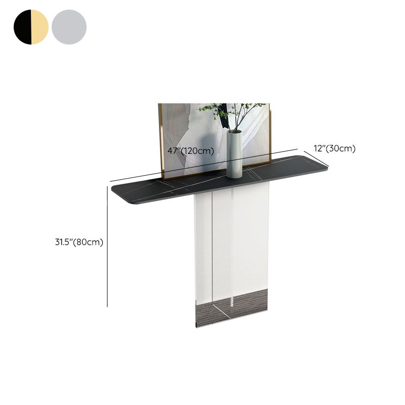 Tavolo della console contemporanea a forma di rettangolo oro/console in pietra nera