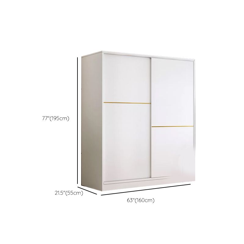 Contemporary White Wood Frame Wardrobe Freestanding Wardrobe with Soft Close Doors