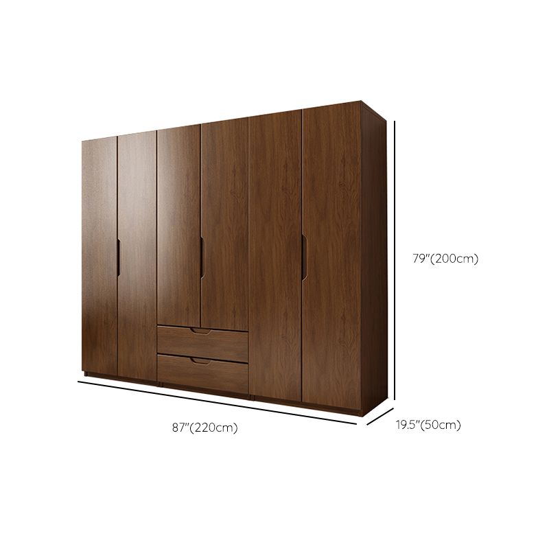 Armadio in legno massiccio di quercia contemporanea guardaroba multifunzionale