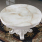 Stone Top Dining Table Round Dining Table with Pedestal Base in White