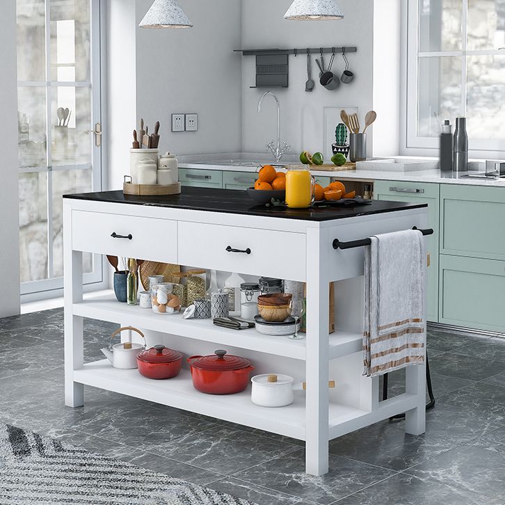 Set di isole da cucina stazionaria contemporanea set di isole rettangolari in legno