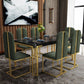 Glam Rectangle Shape Marble Dining Table Kitchen Standard Dining Table with 4 Legs Base Clearhalo ' dining_table' 'Dining Tables & Seating' 'Dining Tables' 'furn' 'furn_dining_table' 'Furniture' 'furniture_dining_table' 'Kitchen & Dining Furniture' 'kitchen&dining_furn' 'kitchen' 'kitchen_dining_table' 1200x1200_b8a6d971-423c-45e7-b9ef-c72f2a5d65d9