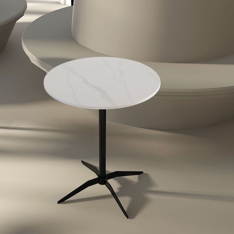 Moderne stenen cocktailtafel met zwarte voetstuk salontafel - 21.7 ''/23.6 ''