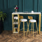 Stone Bar Dining Table Glam Rectangle Bar Table with Double Pedestal for Dessert Shop Clearhalo 'Bar Furniture' 'Bar Tables' 'bar_tables' 'furn' 'furn_bar_tables' 'Furniture' 'furniture_bar_tables' 'Kitchen & Dining Furniture' 1200x1200_b8a8dab0-fe08-4e2c-bfe2-aace36d36510