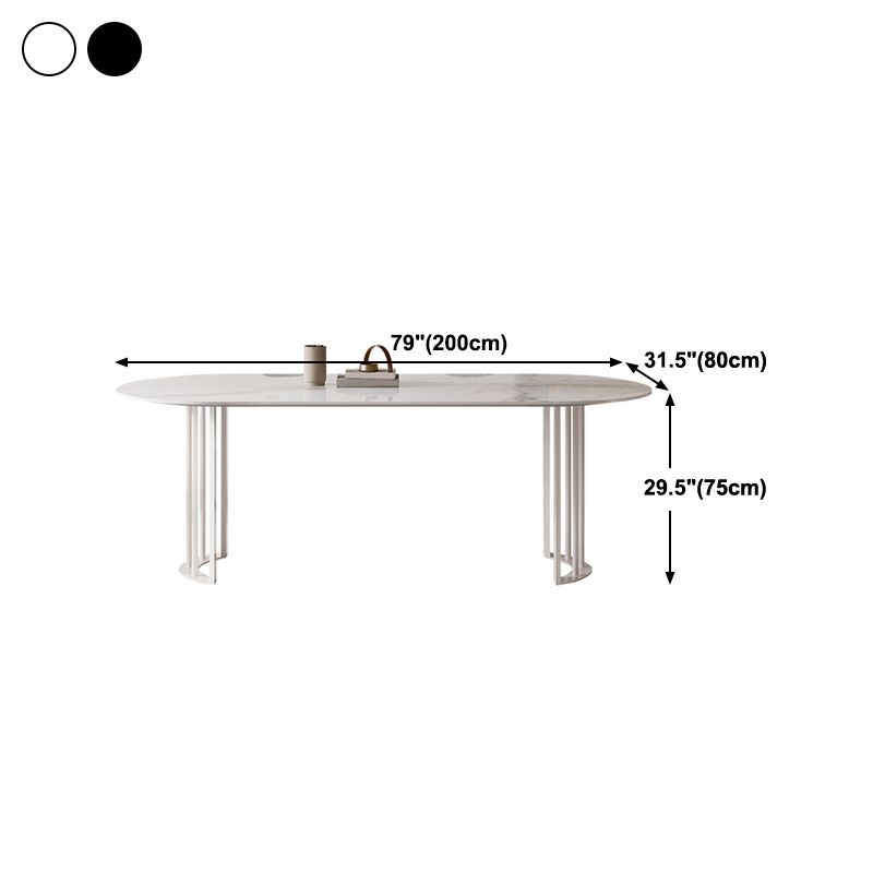 Simplicity Style Oval Double Furniture Stone Dining Table for Dining Room Clearhalo 'Dining Tables & Seating' 'Dining Tables' 'dining_table' 'furn' 'furn_dining_table' 'Furniture' 'furniture_dining_table' 'Kitchen & Dining Furniture' 'kitchen' 'kitchen_dining_table' 1200x1200_b8a92f71-938a-4460-a76b-8d0a3e7154f4