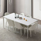 Metal Contemporary Rectangular Dining Table White Sintered Stone Top Table with Legs Clearhalo 'Dining Tables & Seating' 'Dining Tables' 'dining_table' 'Furniture' 'furniture_dining_table' 'Kitchen & Dining Furniture' 'kitchen' 'kitchen_dining_table' 1200x1200_b8ab5c1f-6bf4-45b0-8646-263b8ea4b2a4
