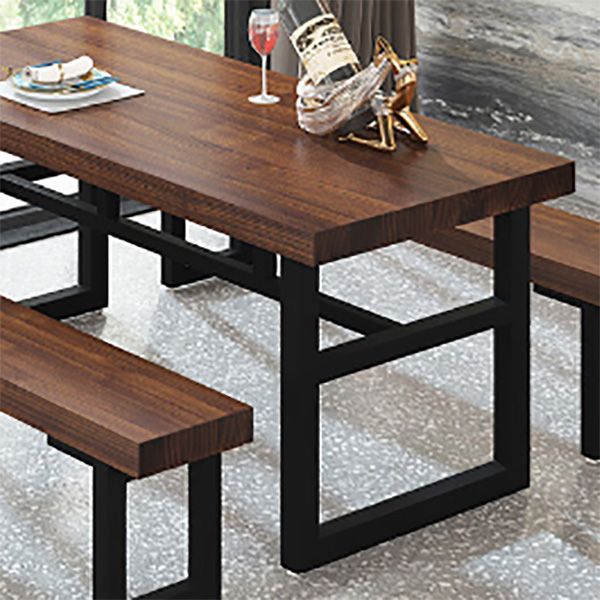 Industrial Dining Room Table Solid Wood Rectangle Dinette Table in Brown Clearhalo 'Dining Tables & Seating' 'Dining Tables' 'dining_table' 'furn' 'furn_dining_table' 'Furniture' 'Kitchen & Dining Furniture' 1200x1200_b8abd838-5d3b-4bc9-ba13-8166ed792f48