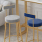 Glam Upholstered Counter Stool Bar-height Low Back Bar Stool with Metal Base Clearhalo 'Bar Furniture' 'Bar Stools' 'bar_stools' 'furn' 'furn_bar_stools' 'Furniture' 'Kitchen & Dining Furniture' 1200x1200_b8abf23a-9990-4b93-896b-e054a307b779