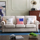 French Country White Cushions Rolled Arm Living Room Seating