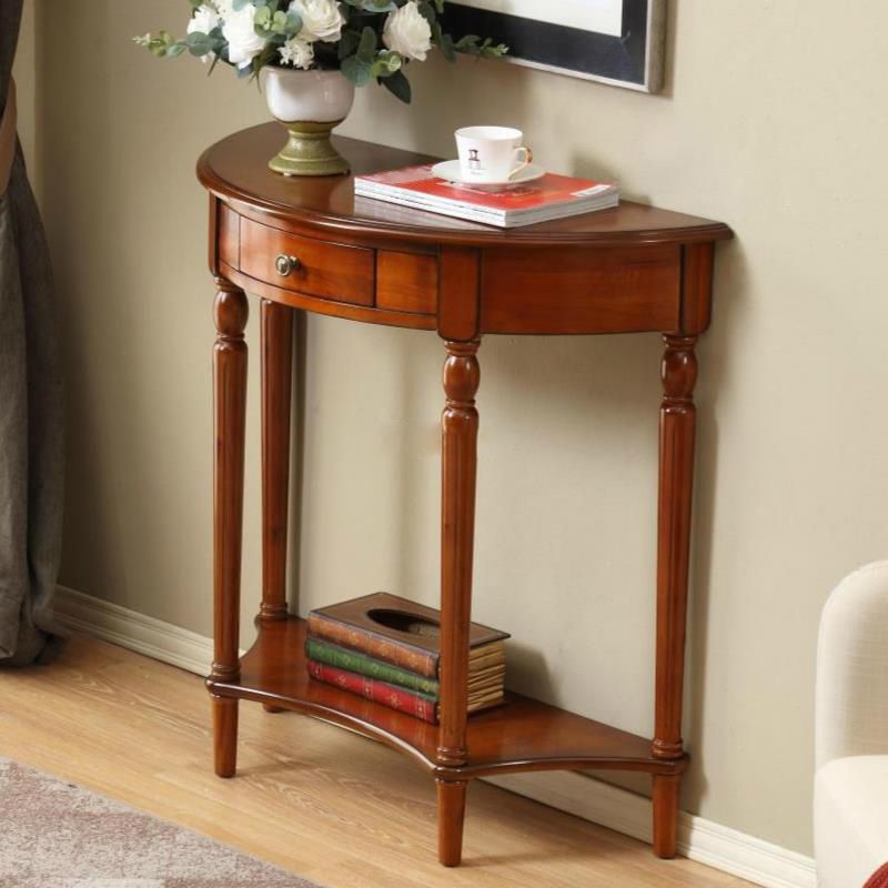 Tavolo da console di legno vittoriano Half Moon Console Table per Hall