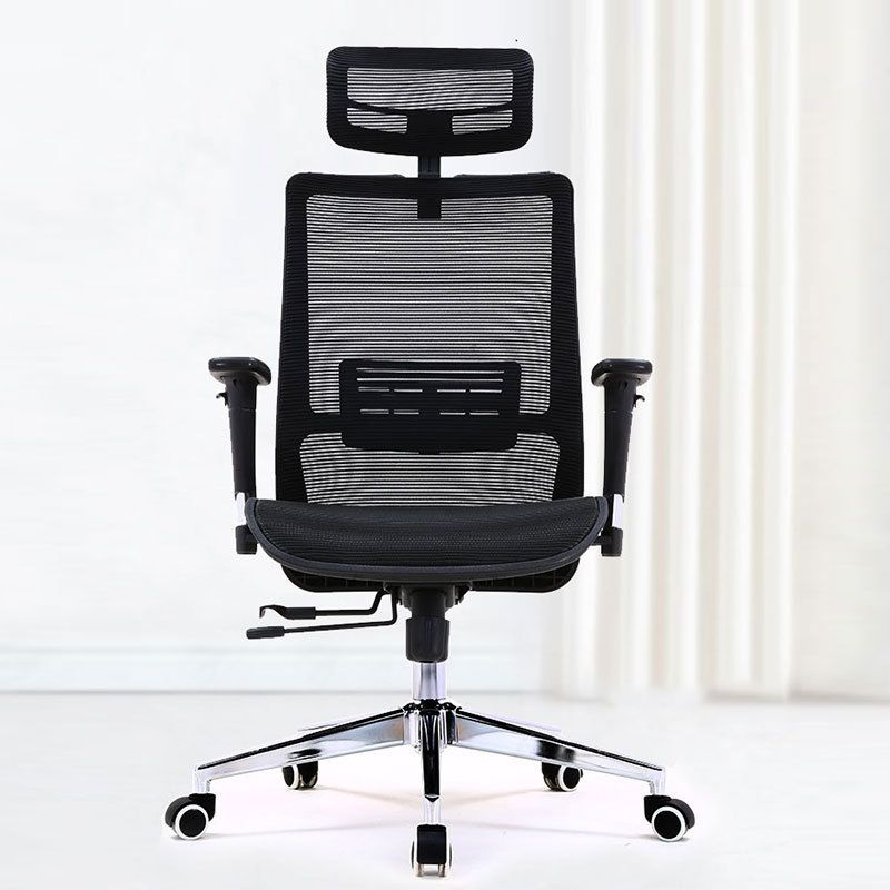 Modern Desk Chair Mesh Computer Chair Conference Chair in Black Clearhalo 'furn' 'furn_office_chair' 'Furniture' 'Office Chairs' 'Office Furniture' 'office_chair' 1200x1200_b8af3cd3-8042-43f6-81ad-95bf7759a42a