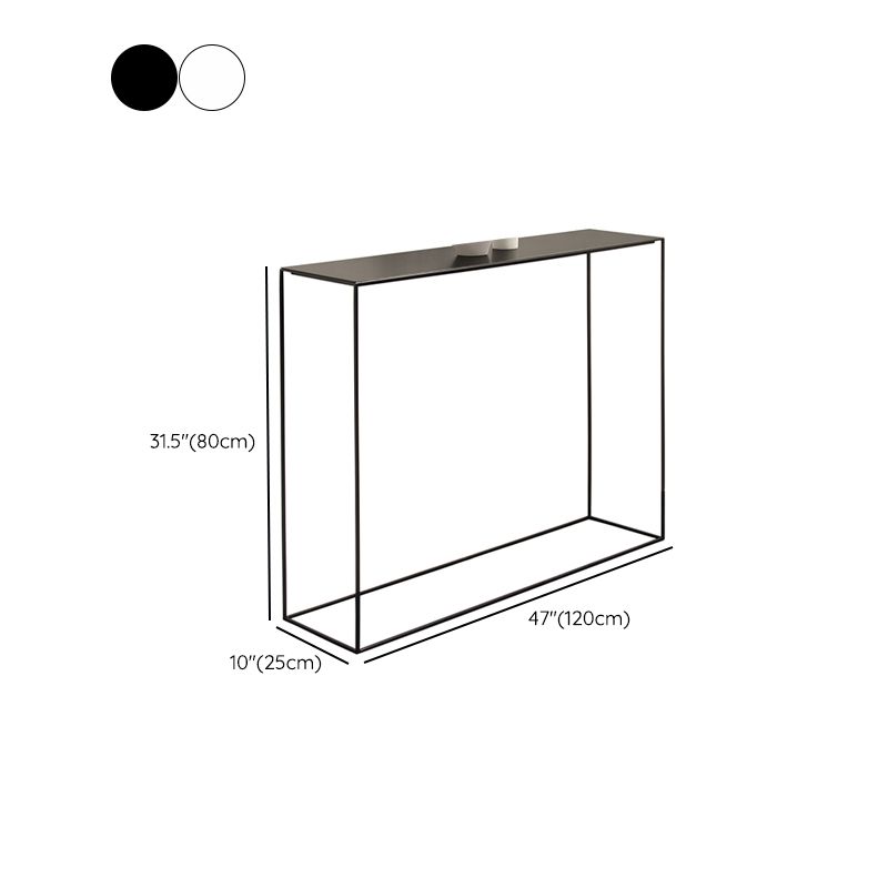 Contemporary Style Console Table Metal Rectangle Accent Table Clearhalo 'Console Tables' 'console_tables' 'Entry & Mudroom Furniture' 'furn' 'furn_console_tables' 'Furniture' 1200x1200_b8affbb0-c761-47f9-9fd6-2a0de13dc22b