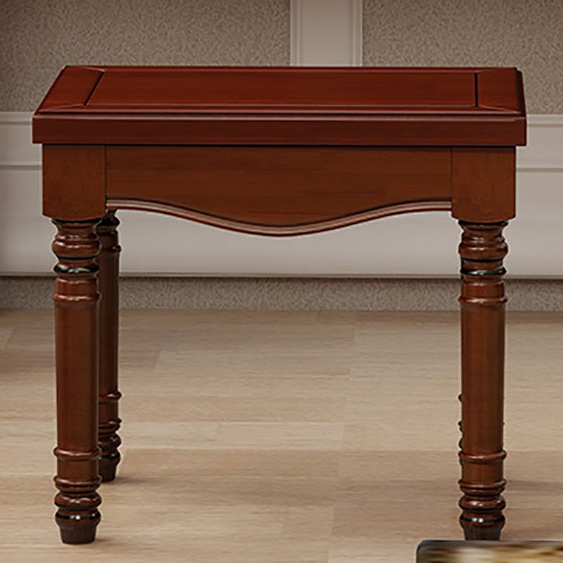 Sgabello da toep da trucco in legno massiccio vittoriano con specchio