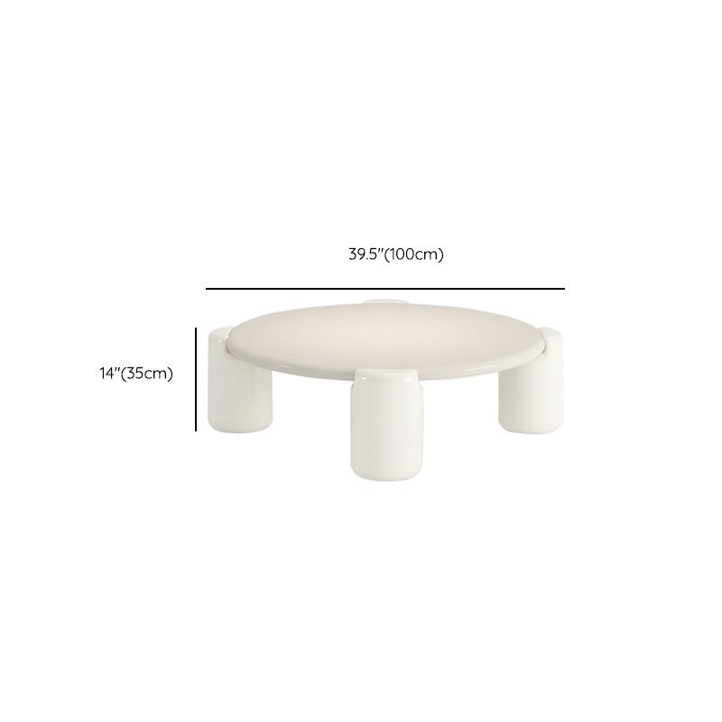 Modern Round Wood Coffee Table with 4 Legs Coffee Table in Cream Clearhalo 'Coffee & Accent Tables' 'Coffee Tables' 'coffee_tables' 'furn' 'furn_coffee_tables' 'Furniture' 'Living Room Furniture' 1200x1200_b8b1af49-e345-4e2e-bca4-90b07c75d3d0