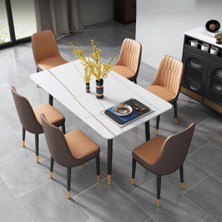 Contemporary Style Metal Dining Chairs Dining Armless Side Chair for Kitchen Clearhalo ' kitchen&dining_furn' 'Dining Chairs' 'Dining Tables & Seating' 'dining_chair' 'furn' 'furn_dining_chair' 'Furniture' 'furniture_dining_chair' 'Kitchen & Dining Furniture' 'kitchen' 1200x1200_b8b1ddf5-4be2-4fb7-86a0-95d67c4e4fce