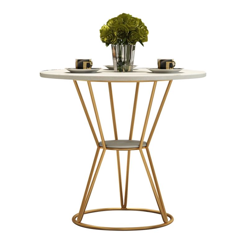 Round Table Dinette Table Traditional Luxury Dinner Room Furniture with Metal Base Clearhalo ' dining_table' 'Dining Tables & Seating' 'Dining Tables' 'furn' 'furn_dining_table' 'Furniture' 'furniture_dining_table' 'Kitchen & Dining Furniture' 'kitchen&dining_furn' 'kitchen' 'kitchen_dining_table' 1200x1200_b8b2075b-a73d-4323-9330-0903ecdf6f92