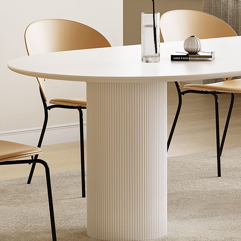 Luxury Oval Shape Kitchen Table Sintered Stone Double Pedestal Dining Table Clearhalo 'Dining Tables & Seating' 'Dining Tables' 'dining_table' 'furn' 'furn_dining_table' 'Furniture' 'Kitchen & Dining Furniture' 1200x1200_b8b3a0ab-d2c6-4e0b-82ed-b0b72eeee9dc