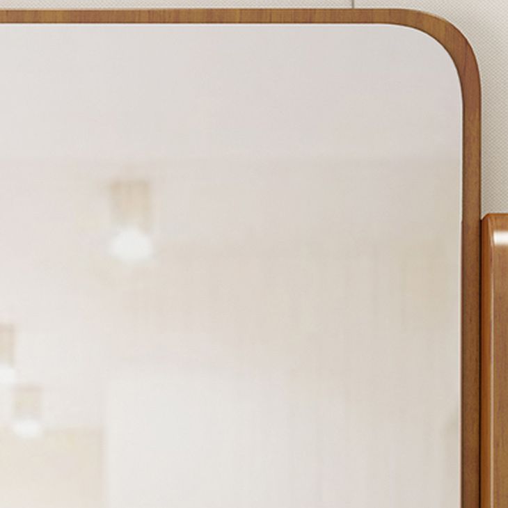 Table de maquillage de vanité en bois massif traditionnel avec tiroirs et miroir