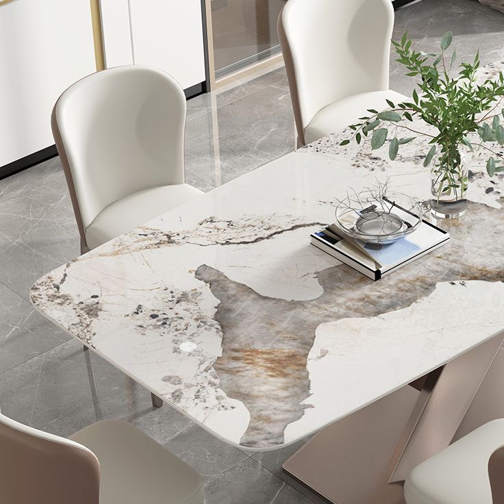 Traditional Luxury Dining Table Rectangle Sintered Stone Top Table with Metal Base Clearhalo ' dining_table' 'Dining Tables & Seating' 'Dining Tables' 'furn' 'furn_dining_table' 'Furniture' 'furniture_dining_table' 'Kitchen & Dining Furniture' 'kitchen&dining_furn' 'kitchen' 'kitchen_dining_table' 1200x1200_b8b4f803-9f24-47e5-8cb9-13cc15593573