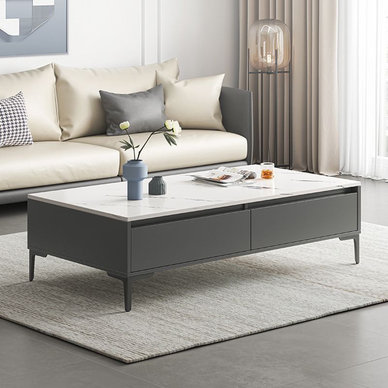 Glam 4-Bein-Couchtisch mit künstlicher Platte, rechteckiger Home-Cocktail-Tisch