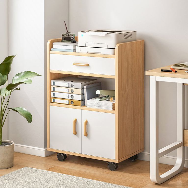 Estantería de estilo contemporáneo abierta estantería con ruedas para la oficina en casa