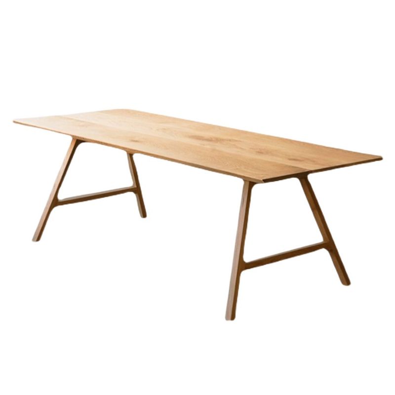 Contemporary Rectangle Dining Table Pine Solid Wood Table with Double Pedestal Clearhalo ' dining_table' 'Dining Tables & Seating' 'Dining Tables' 'Furniture' 'furniture_dining_table' 'Kitchen & Dining Furniture' 'kitchen&dining_furn' 'kitchen' 'kitchen_dining_table' 1200x1200_b8b71591-7c30-43a4-bb3c-d71a79574ded