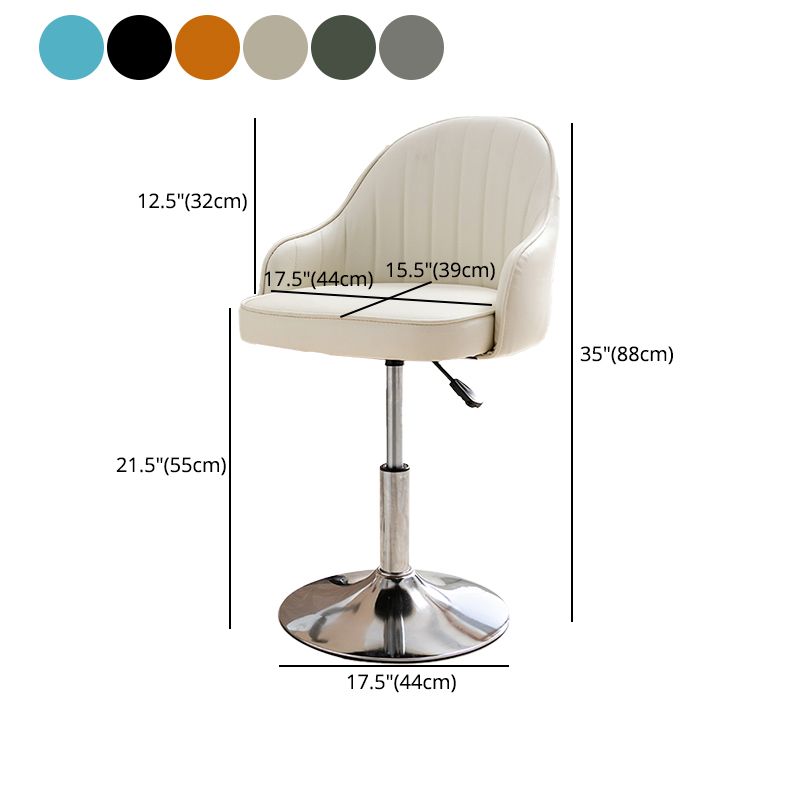 Modern Adjustable Rotatable Counter Stool Steel Cashier Bar Stool with Leather Cushion Clearhalo 'Bar Furniture' 'Bar Stools' 'bar_stools' 'furn' 'furn_bar_stools' 'furniture_bar_stools' 'Kitchen & Dining Furniture' 'kitchen&dining_furn' 'kitchen' 'kitchen_furn' Furniture' 1200x1200_b8b79c88-a22d-47c6-83cf-5d4e1140f2b8