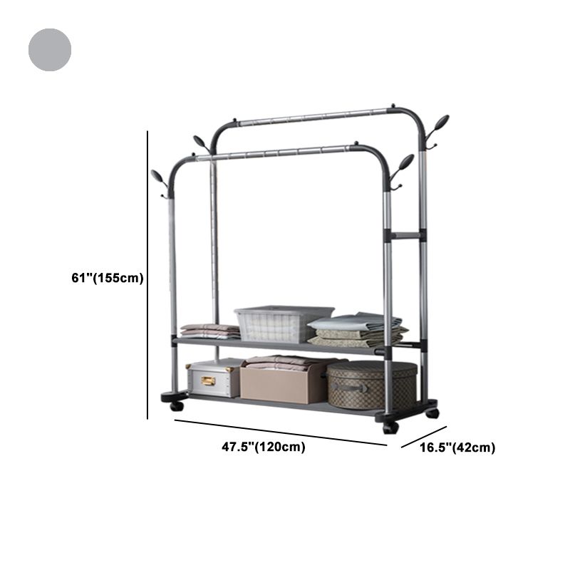 Métal de rack de manteau contemporain Aucun crochet pénible inclus