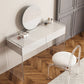 Glam Style Acrylic White Slate Table Top Transparent Base with 2 Drawer Dresser