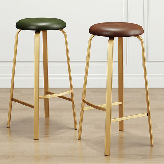 Footrest Upholstered Armless Bar Stool Matte Finish Backless Home Stool Clearhalo 'Bar Furniture' 'Bar Stools' 'bar_stools' 'furn' 'furn_bar_stools' 'Furniture' 'furniture_bar_stools' 'Kitchen & Dining Furniture' 1200x1200_b8b859f6-7374-4e44-aa96-4086655d451a