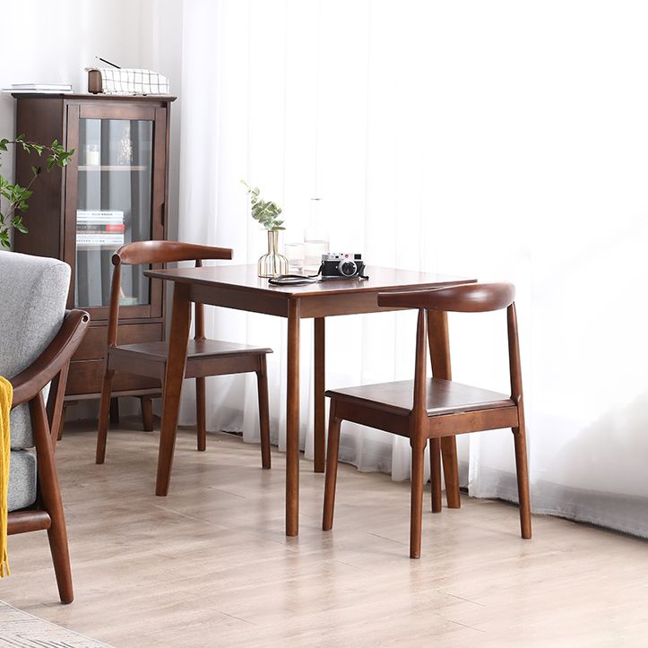 Square Shape Industrial Dining Table Wood Color Fixed Table with Rubberwood Solid Wood Clearhalo ' dining_table' 'Dining Tables & Seating' 'Dining Tables' 'furn' 'furn_dining_table' 'Furniture' 'furniture_dining_table' 'Kitchen & Dining Furniture' 'kitchen&dining_furn' 'kitchen' 'kitchen_dining_table' 1200x1200_b8ba585c-bd13-40d5-8c82-9bb3268aabf5