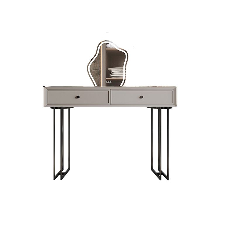 Set da tavolo da toeletta per la scrivania vanità per trucco grigio in piedi