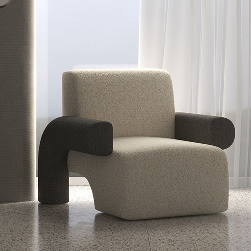 Moderne wollen blend accent fauteuil met strakke rug voor woonkamer