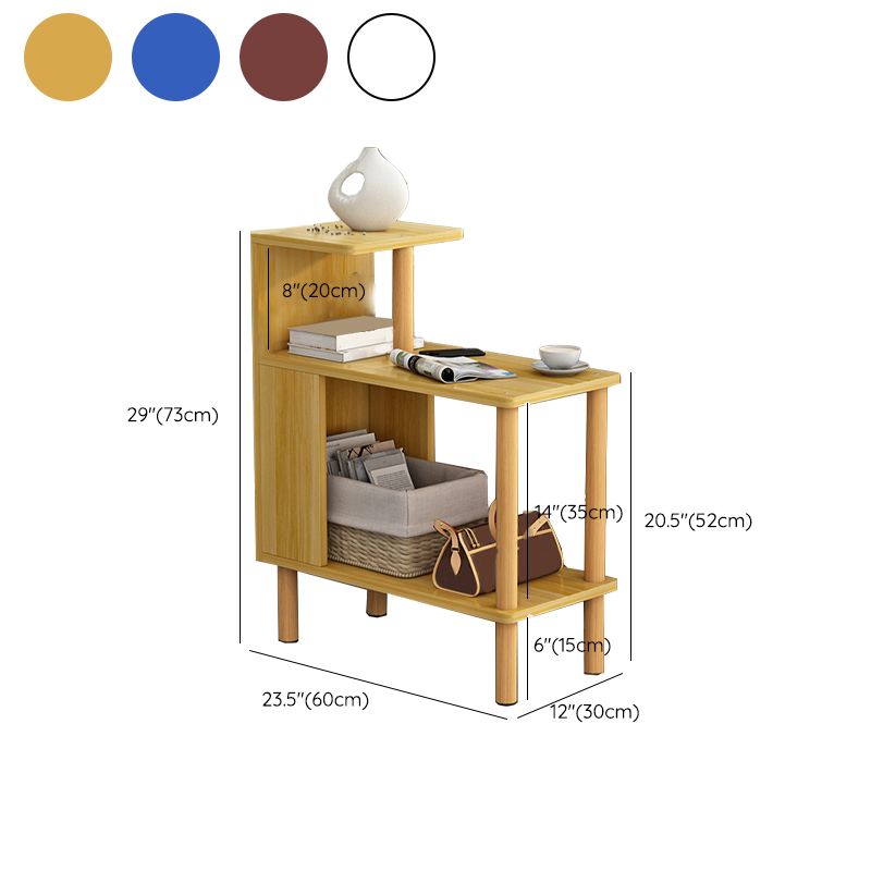 Madera de madera de 4 patas Fin de la mesa del extremo lateral moderno con estante