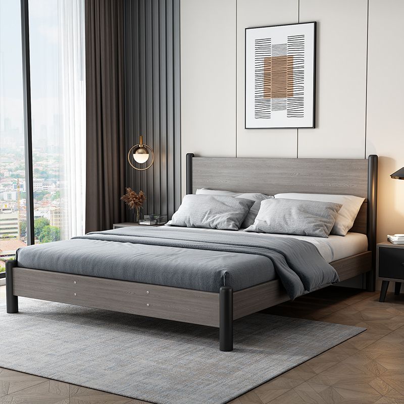 36,61 "Hoog standaard bed met hoofdeinde grijs massief houten matras inbegrepen