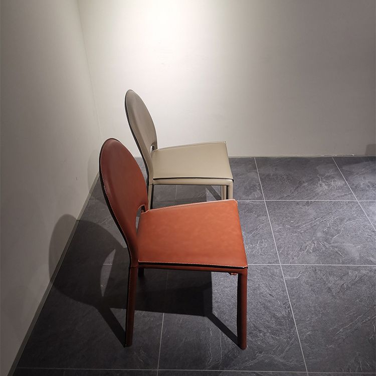 Faux Leather Dining Chairs Contemporary Chair with Metal Legs Clearhalo 'Dining Chairs' 'Dining Tables & Seating' 'dining_chair' 'furn' 'furn_dining_chair' 'Furniture' 'Kitchen & Dining Furniture' 1200x1200_b8beaf3f-8310-4885-a72a-10290eeacb8a