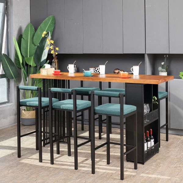 Modern Bar Table Set 1/7 Pieces Solid Wood Counter Table with Upholstered Stools Clearhalo 'Bar Furniture' 'furn' 'furn_home_bar_bar_sets' 'Furniture' 'Home Bars & Bar Sets' 'home_bar_bar_sets' 'Kitchen & Dining Furniture' 1200x1200_b8beb17d-d734-4184-9d1b-5d6e0509ced7