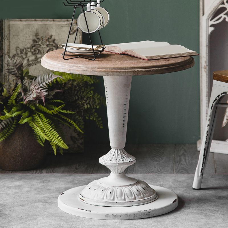 Mesa de cóctel envejecida de estilo francés, mesa de centro de madera para el hogar