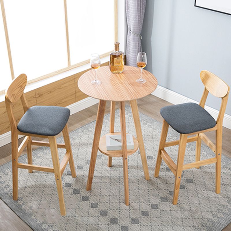 Modern Dessert Shop Oak Wood Stool Matte Finish Upholstered Bar Stools Clearhalo 'Bar Furniture' 'Bar Stools' 'bar_stools' 'furn' 'furn_bar_stools' 'Furniture' 'furniture_bar_stools' 'Kitchen & Dining Furniture' 1200x1200_b8c0eced-811a-4282-b9cd-799aae3ce3d9