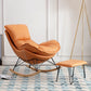 Moderne rocker gestoffeerde knop-knoop met donkere benen wingback rocker stoel
