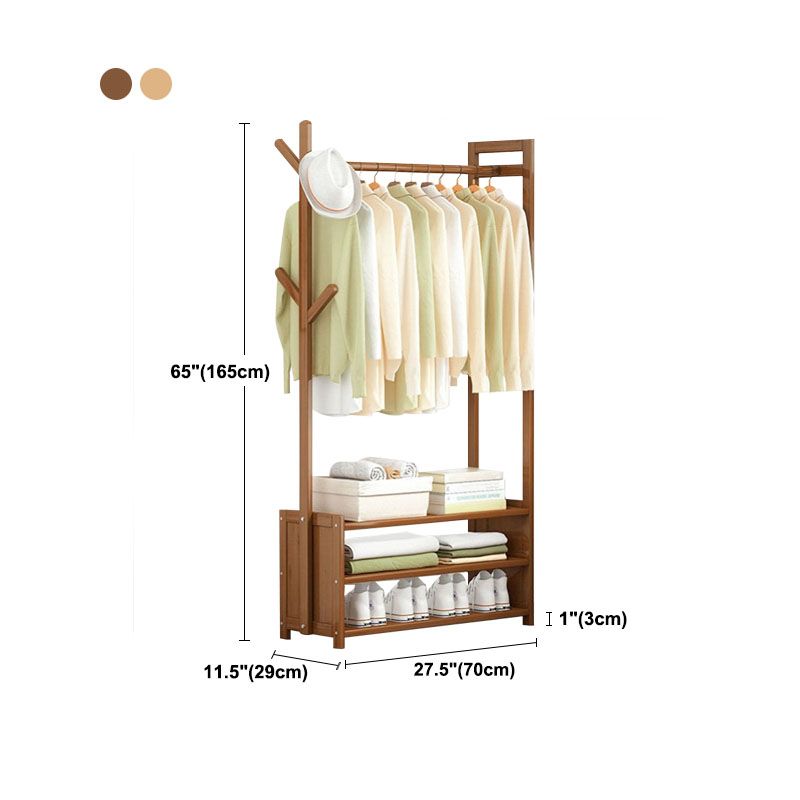 Contemporary Style Wardrobe Armoire Bamboo Armoire with Garment Rod for Home Clearhalo 'Armoires & Wardrobes' 'armoires_wardrobes' 'Bedroom Furniture' 'furn' 'furn_armoires_wardrobes' 'Furniture' 1200x1200_b8c324cc-b460-490f-a16d-f2a20e5458f7