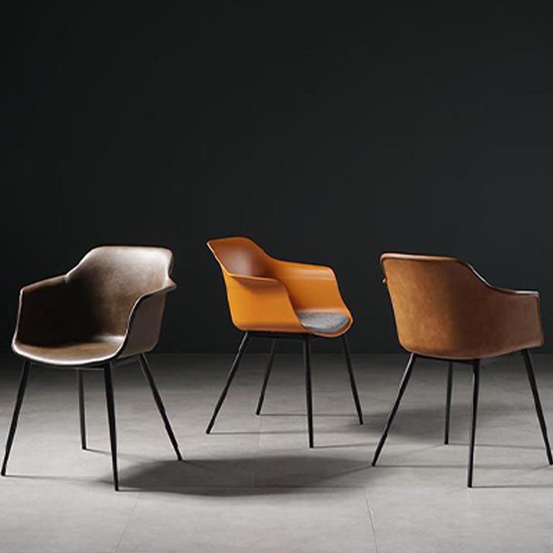 Metal Contemporary Kitchen Dining Chair Arm Solid Back Chair Clearhalo 'Dining Chairs' 'Dining Tables & Seating' 'dining_chair' 'Furniture' 'furniture_dining_chair' 'Kitchen & Dining Furniture' 1200x1200_b8c3ce99-1f33-45cd-999e-213c23d2cd04