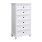 Contemporary White Accent Chest with Drawers and Solid Wood Bun Feet