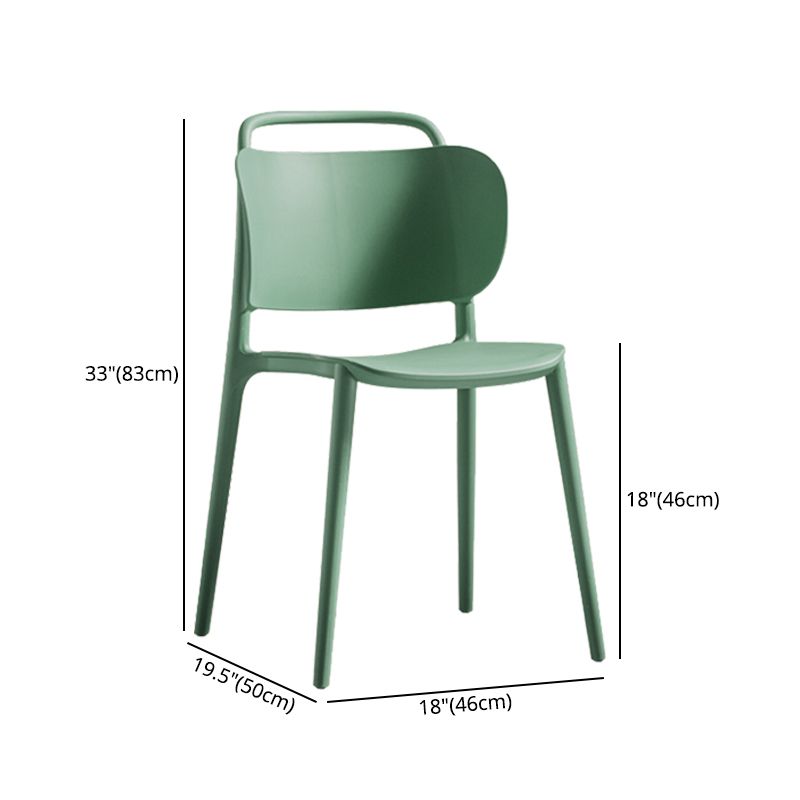 Nordic Style Plastic Dining Chair Open Back Dining Side Chair for Home Use Clearhalo ' kitchen&dining_furn' 'Dining Chairs' 'Dining Tables & Seating' 'dining_chair' 'furn' 'furn_dining_chair' 'Furniture' 'furniture_dining_chair' 'Kitchen & Dining Furniture' 'kitchen' 1200x1200_b8c5c5a3-7194-4e9f-9729-63037df8af90